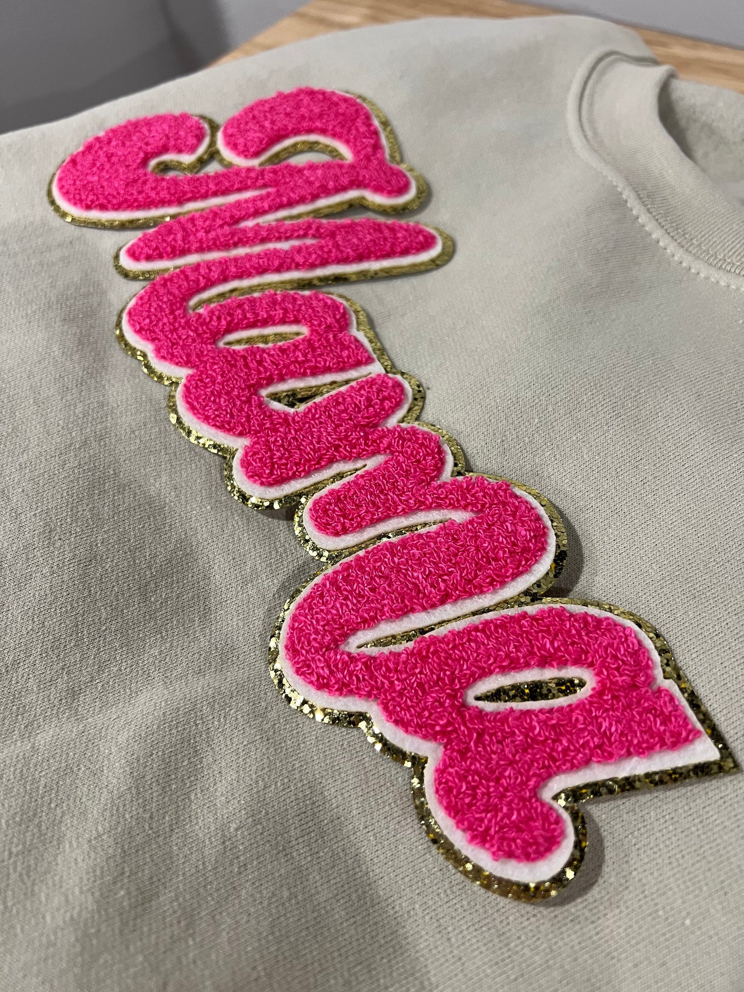 MAMA Chenille Pink Crewneck