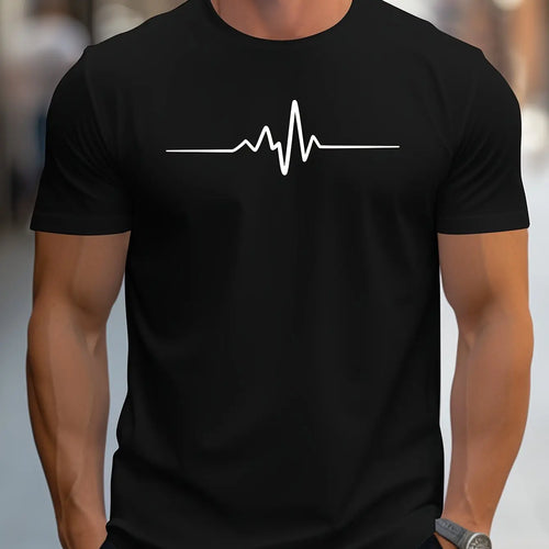 Men's 100% cotton summer loose size Creative Graphic printed slim fit