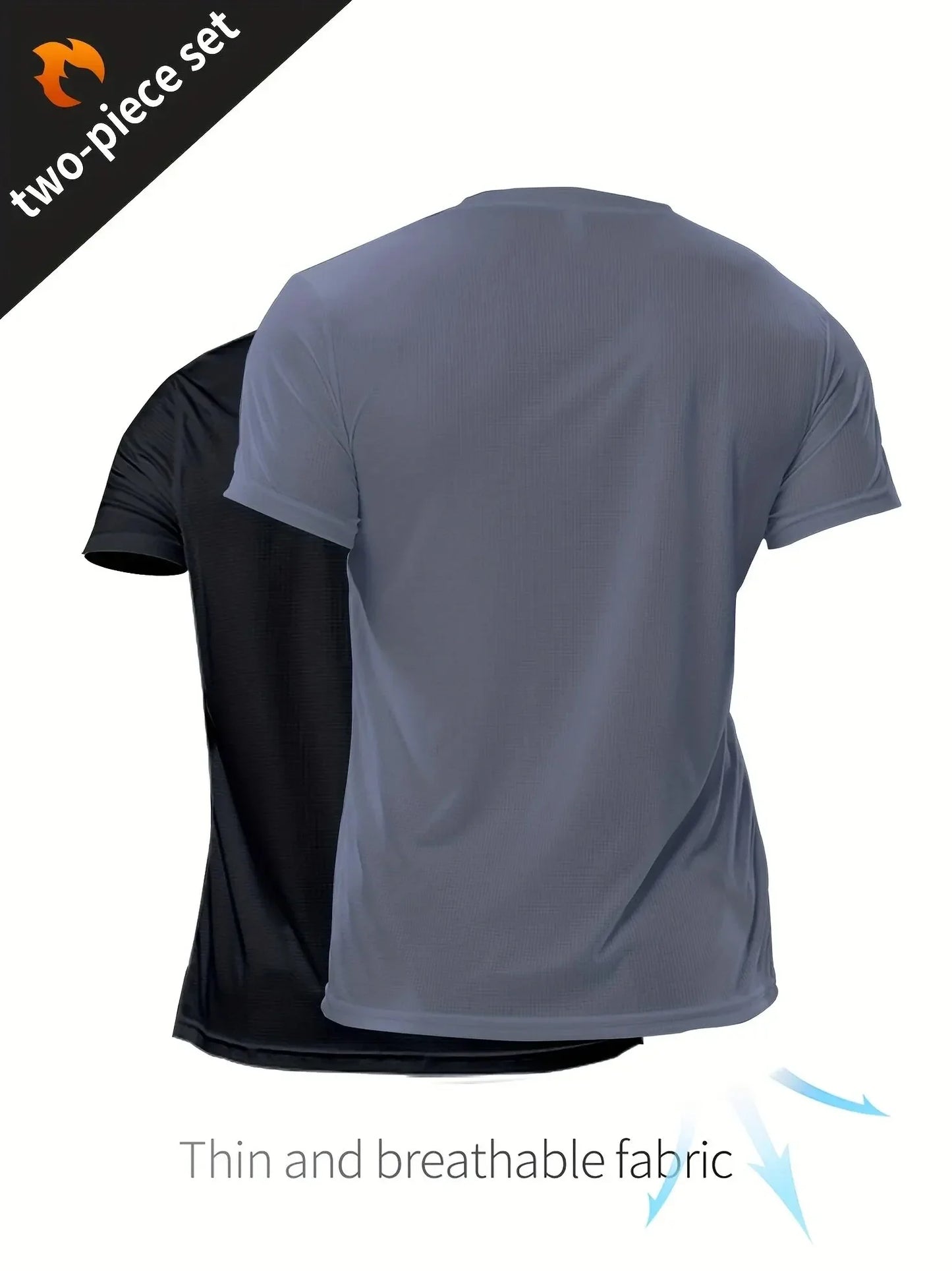 2 pieces of summer men's new short-sleeved t-shirt solid color