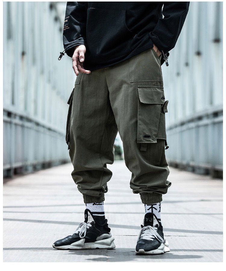 Black Cargo Pants Men Hip Hop Loose Pants Mens Spring Harem Pant Streetwear Harajuku Jogger Sweatpant Trousers M-4XL