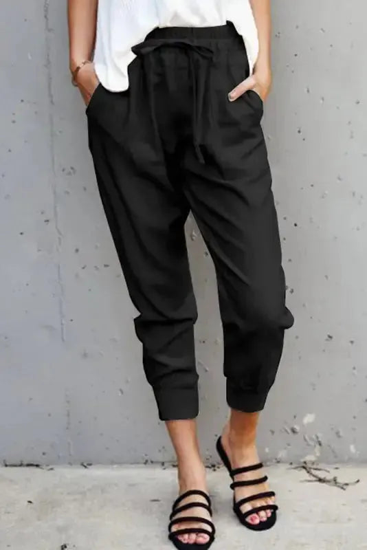 Black Causal Pockets Pants