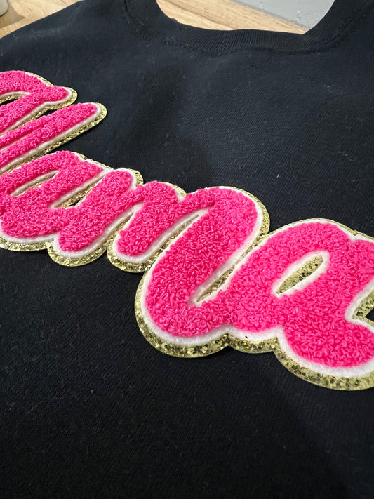 MAMA Chenille Pink Crewneck
