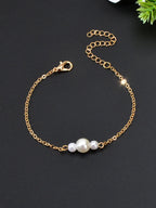 Pearl Adorned Minimalist Chain Bracelet - Elegant Simplicity for Every Occasion