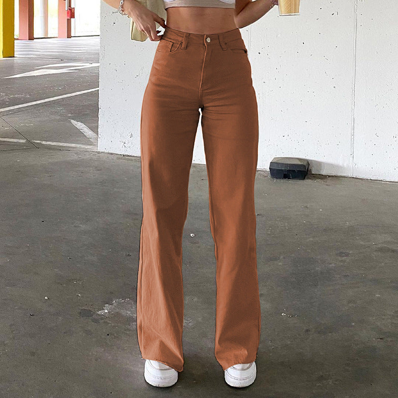 Spice Girl Style High Waist Slim Jeans Bell Bottoms Pants