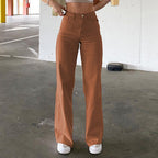 Spice Girl Style High Waist Slim Jeans Bell Bottoms Pants