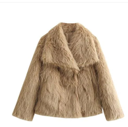 Women's Faux Fox Fur Coat - Image #0