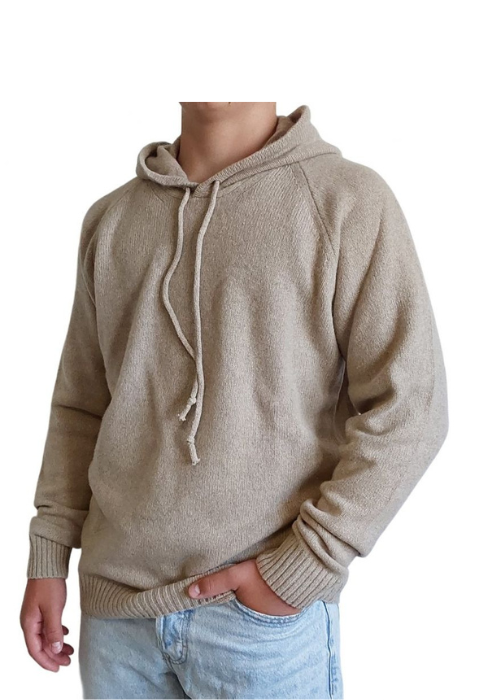 Maglia Uomo con Cappuccio Cashmere Rigenerato