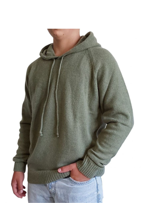 Maglia Uomo con Cappuccio Cashmere Rigenerato