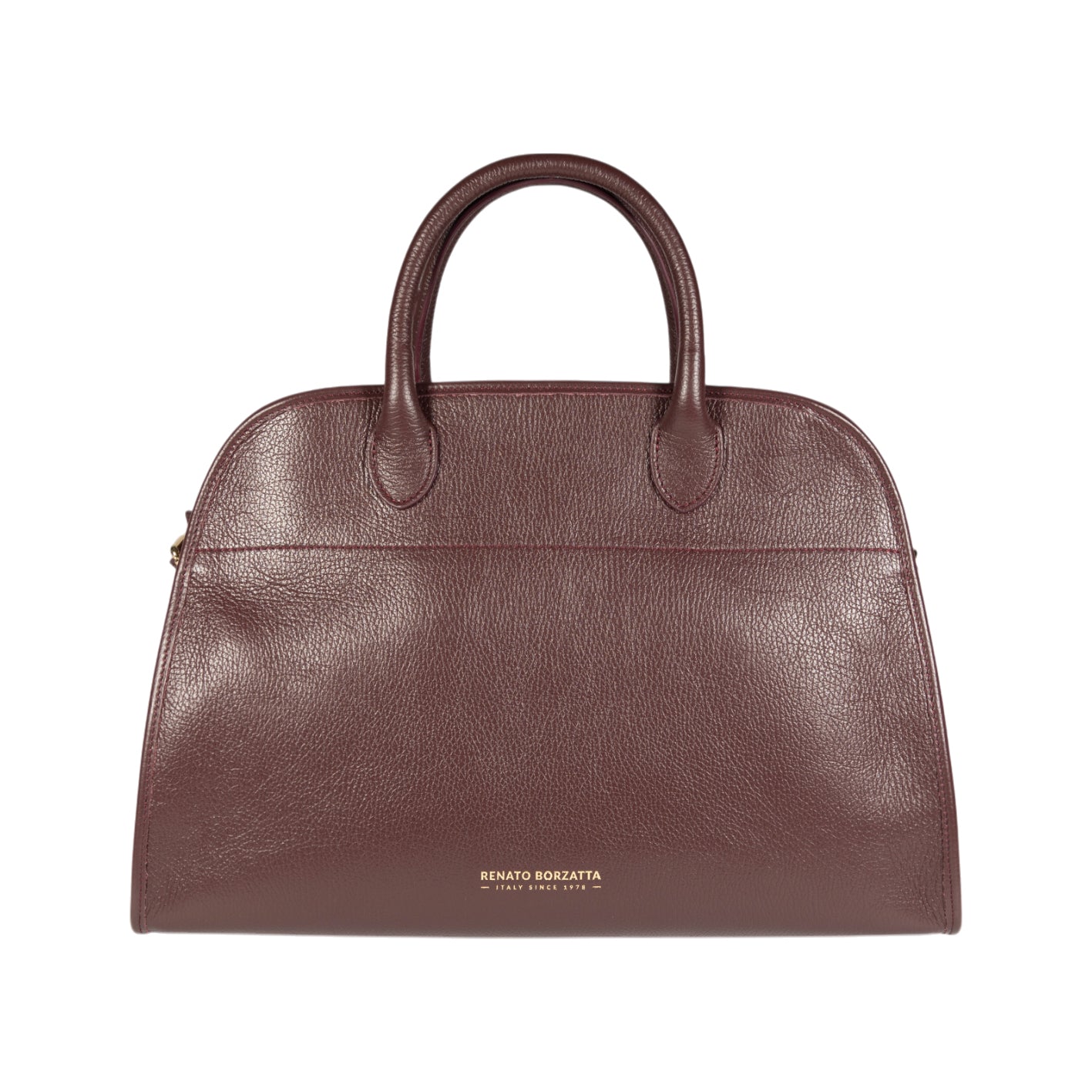RB1032X | FRIDA Women's Handbag in Genuine Leather Made in Italy. Polished Gold Metal Accessories - Bordeaux Color - Dimensions: 43 x 29 x 24 + 12 cm (Handle Drop)