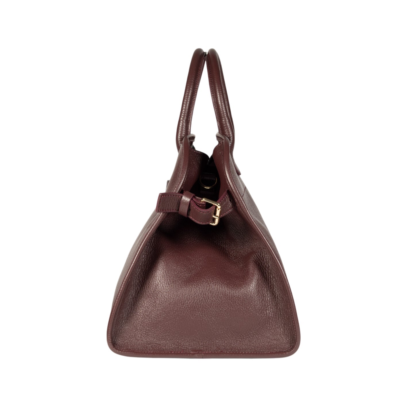 RB1032X | FRIDA Women's Handbag in Genuine Leather Made in Italy. Polished Gold Metal Accessories - Bordeaux Color - Dimensions: 43 x 29 x 24 + 12 cm (Handle Drop)