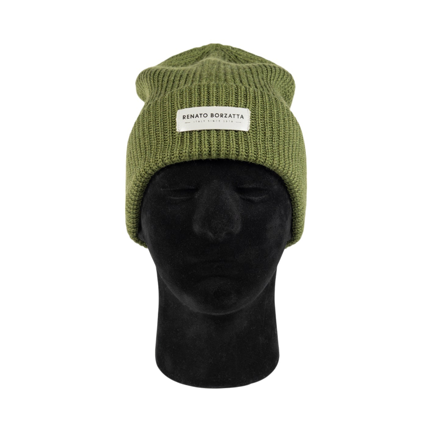 RB5003E | CERVINO Wool Blend Knit Hat Made in Italy. Green - One Size