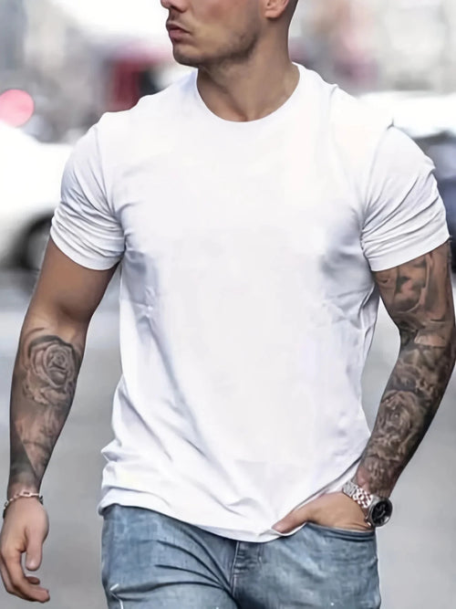 Men's 100% cotton summer loose PARIS Creative Letter print casual slim