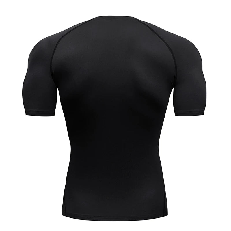 Summer Sports Tops Quick Dry Men's Compression Shirt Short Sleeve