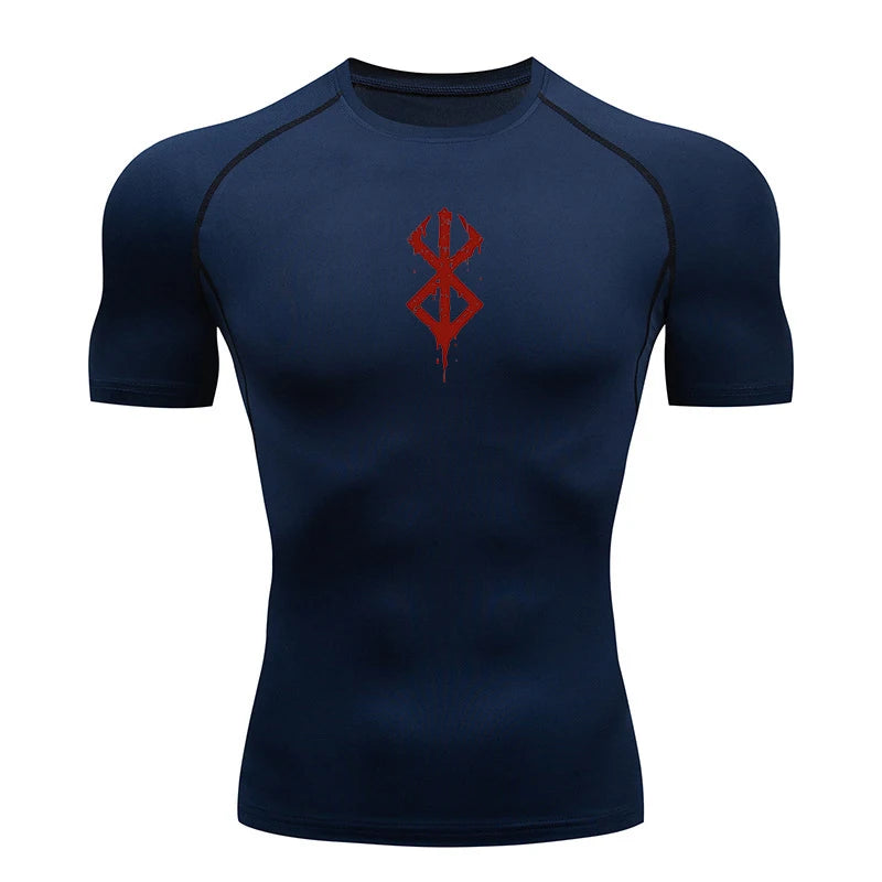 Summer Sports Tops Quick Dry Men's Compression Shirt Short Sleeve