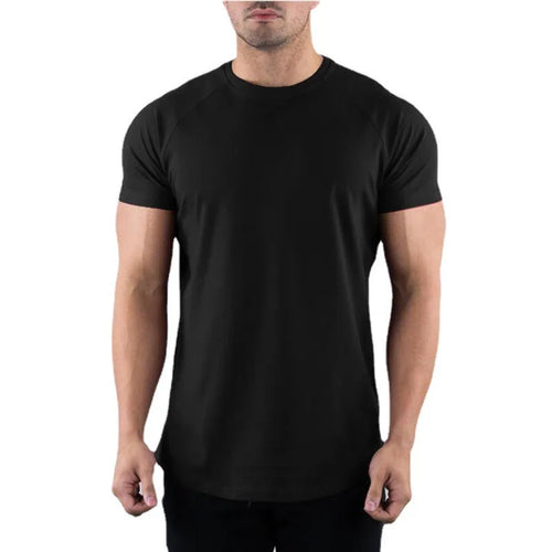 Plain Gym T-shirt Men Summer Fitness Clothing O-Neck Short Sleeve T
