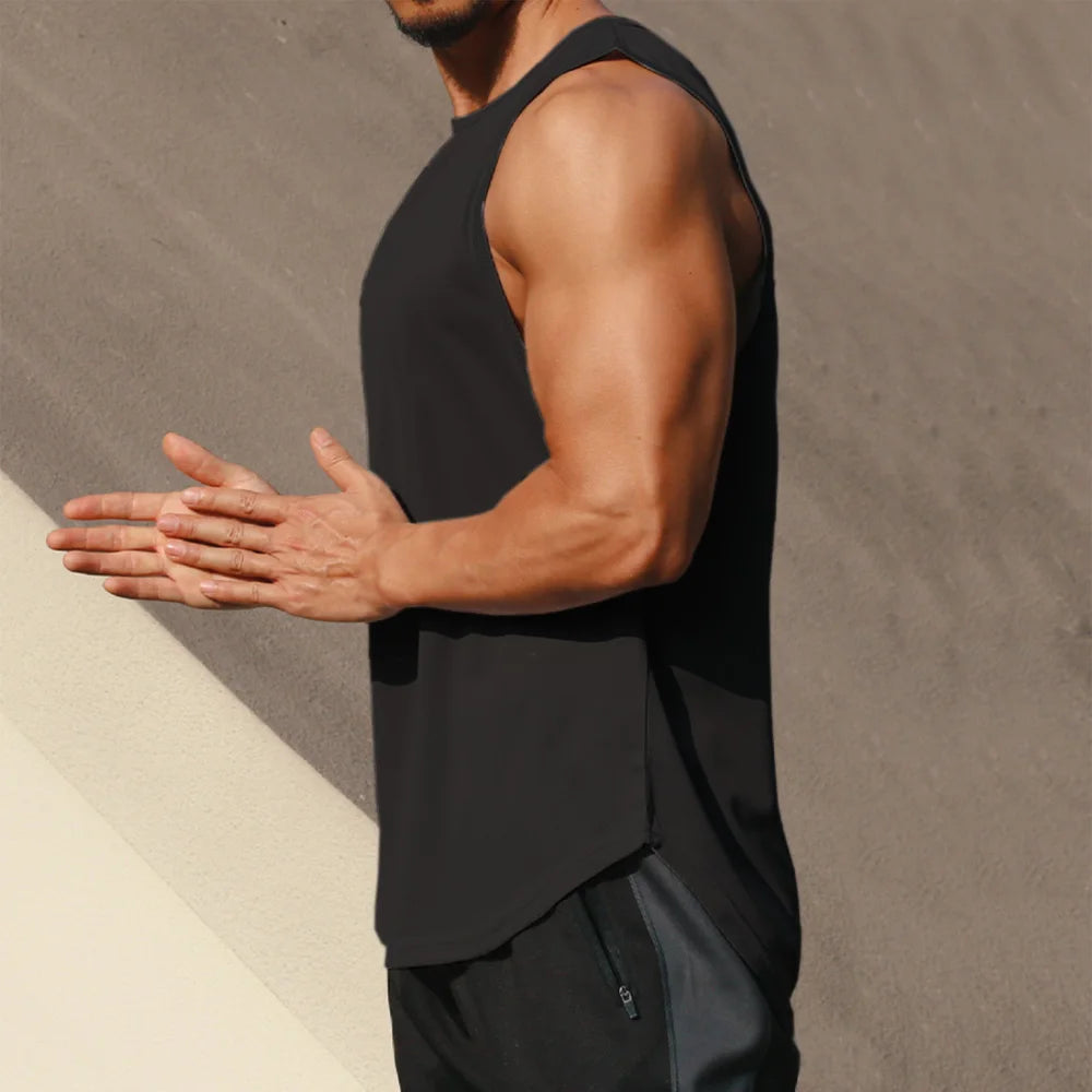 Men's Sleeveless Sports T-Shirt Quick Drying Breathable Tank Top For
