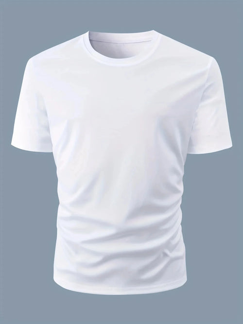 Summer men's 100% cotton casual loose fit large letter print round