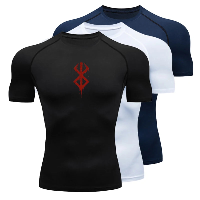 Summer Sports Tops Quick Dry Men's Compression Shirt Short Sleeve