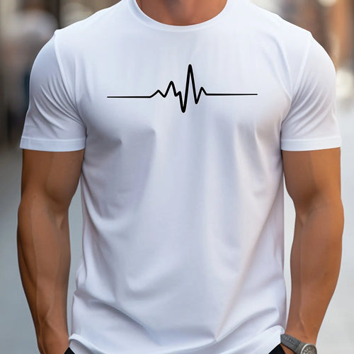 Men's 100% cotton summer loose size Creative Graphic printed slim fit