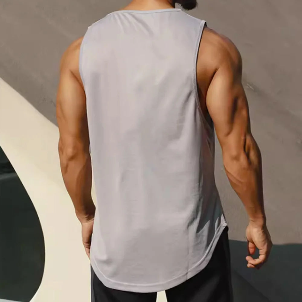 Men's Sleeveless Sports T-Shirt Quick Drying Breathable Tank Top For