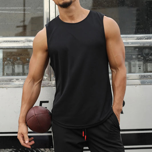 Men's Sleeveless Sports T-Shirt Quick Drying Breathable Tank Top For