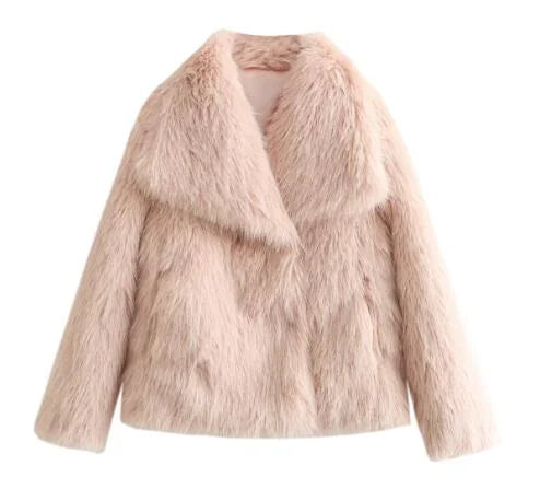 Women's Faux Fox Fur Coat - Image #0