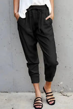 Black Causal Pockets Pants