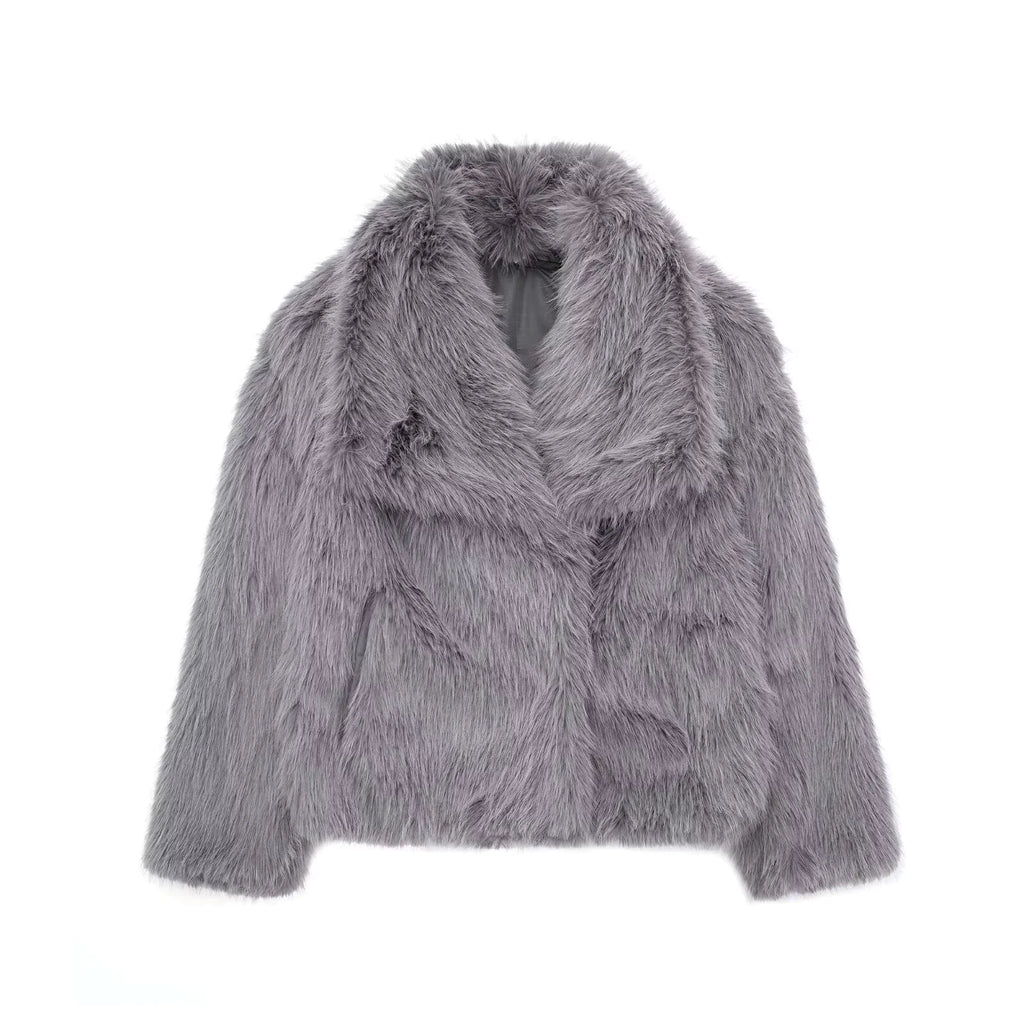 Women's Faux Fox Fur Coat - Image #0