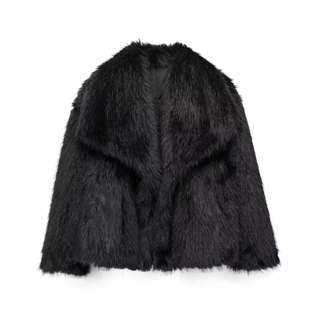 Women's Faux Fox Fur Coat - Image #0