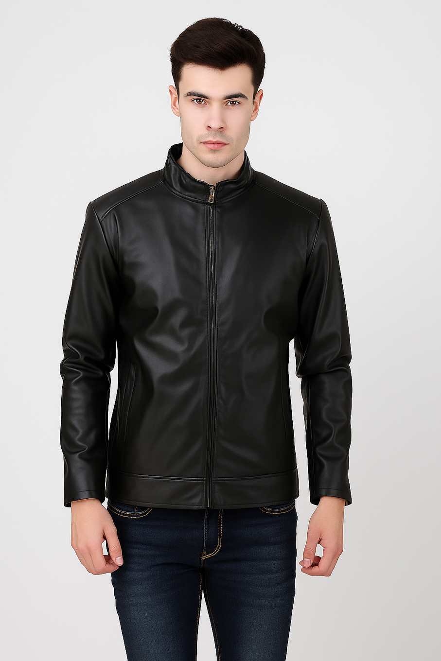 Leather Retail Men's Jacket-Black02 (Size M)