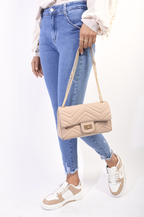 High Waist Distressed Hem Skinny Jeans