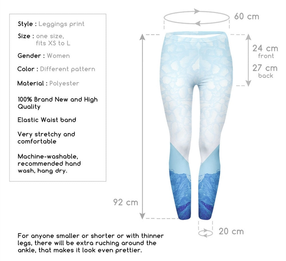 Women Legging Milk Printed Leggins for Women Trousers High Waist Blue Legins Woman Pants Stretch Leggings