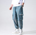 Streetwear Cargo Pants Men Reflective Loose Hip Hop Casual Pants Mens Harem Pant Harajuku Jogger Sweatpant Men Trousers