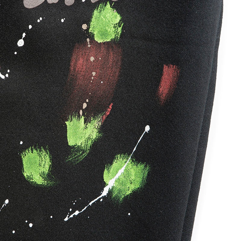 Mens Hip Hop Streetwear Cargo Pants Graffiti Printed Baggy Jogger Pants Cotton Casual Pocket Track Harem Pants Trousers