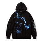 Men Blue Lightning Hoodie Sweatshirt Hip Hop Streetwear Hoodie Pullover Harajuku Autumn Winter Hoodies Cotton
