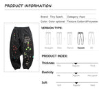 Mens Hip Hop Streetwear Cargo Pants Graffiti Printed Baggy Jogger Pants Cotton Casual Pocket Track Harem Pants Trousers