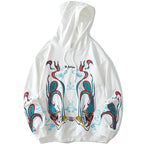 Hoodie Men Chinese Vintage Dunhuang Embroidery Sweatshirt Folk-custom Hipster Casual Cozy Hooded Tops Couple Streetwear