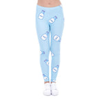 Women Legging Milk Printed Leggins for Women Trousers High Waist Blue Legins Woman Pants Stretch Leggings