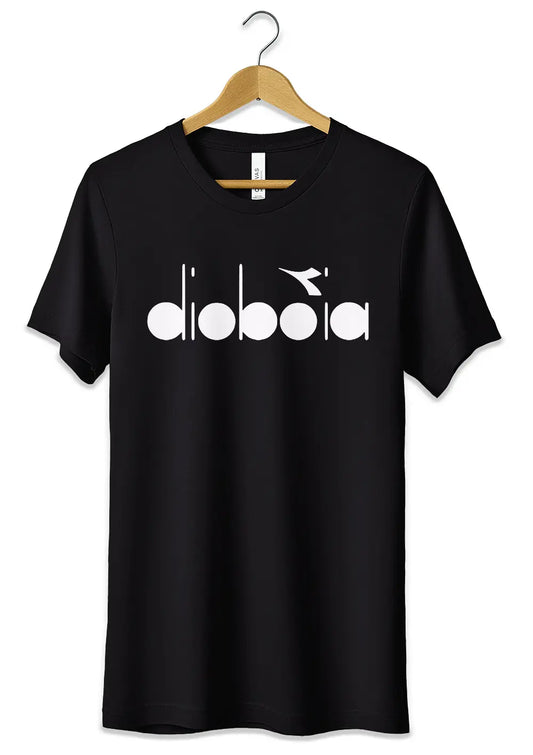 T-Shirt Divertente Dioboia Maglietta Logo Fake Diadora