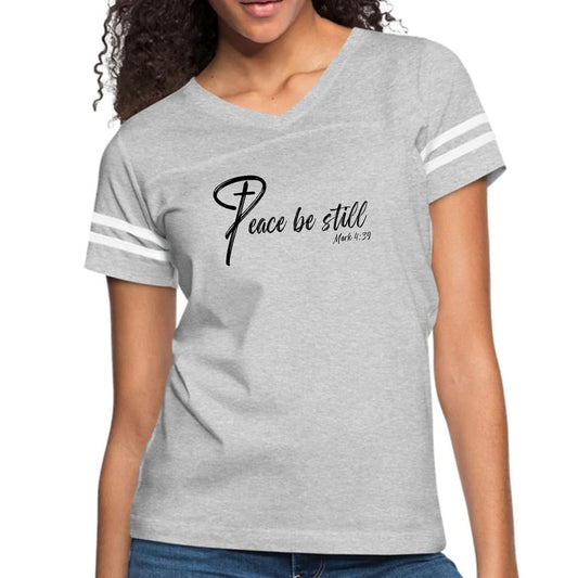 Womens Vintage Sport Graphic T-shirt - Peace be Still