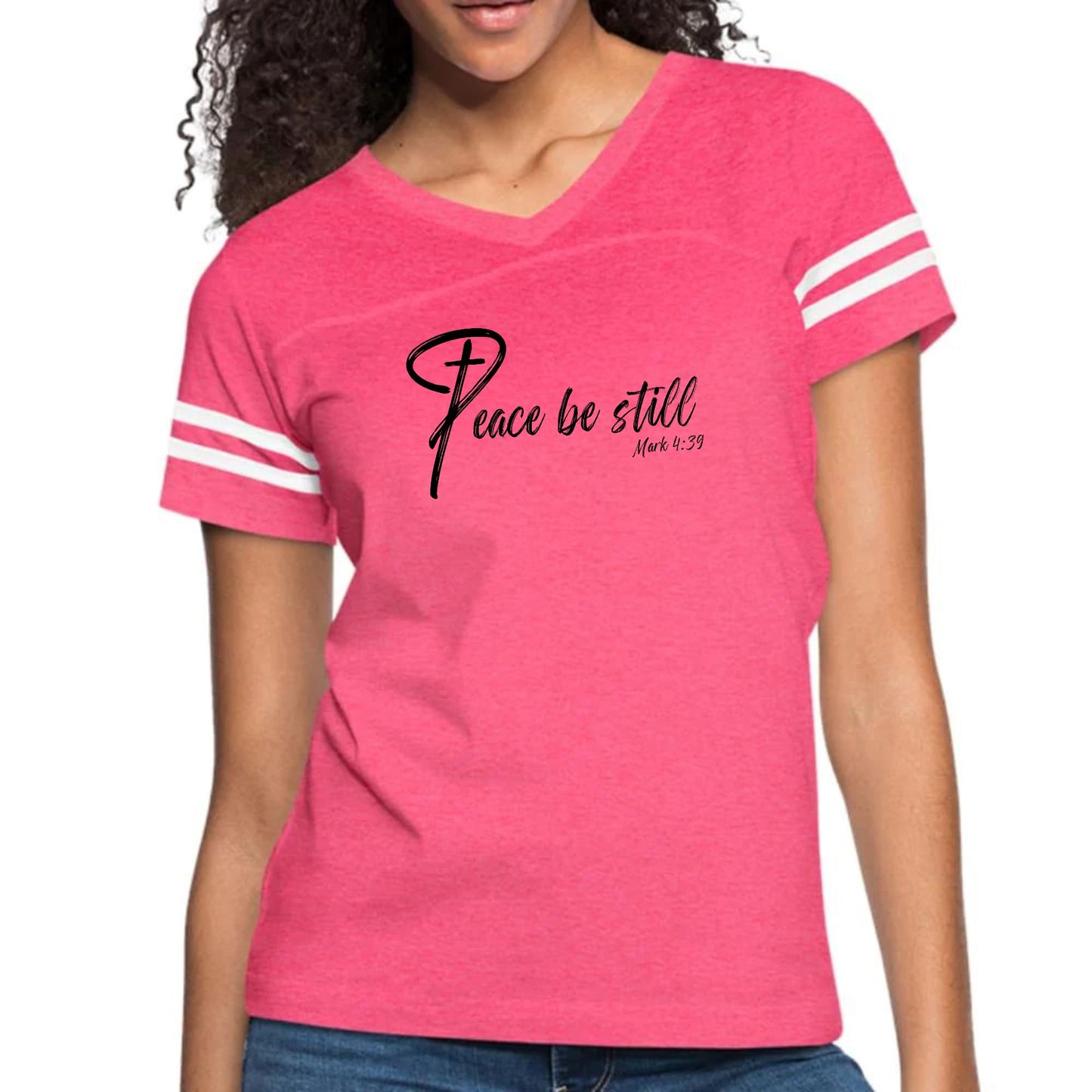 Womens Vintage Sport Graphic T-shirt - Peace be Still