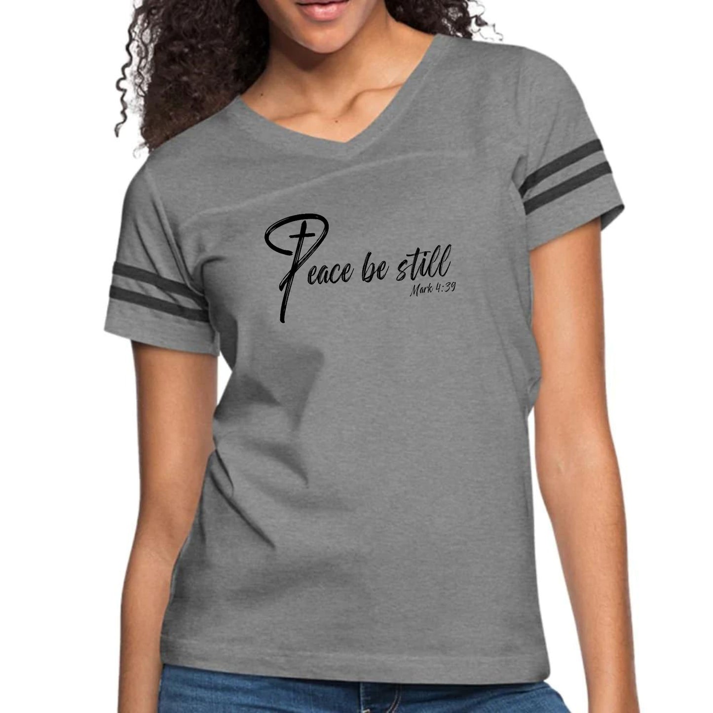 Womens Vintage Sport Graphic T-shirt - Peace be Still