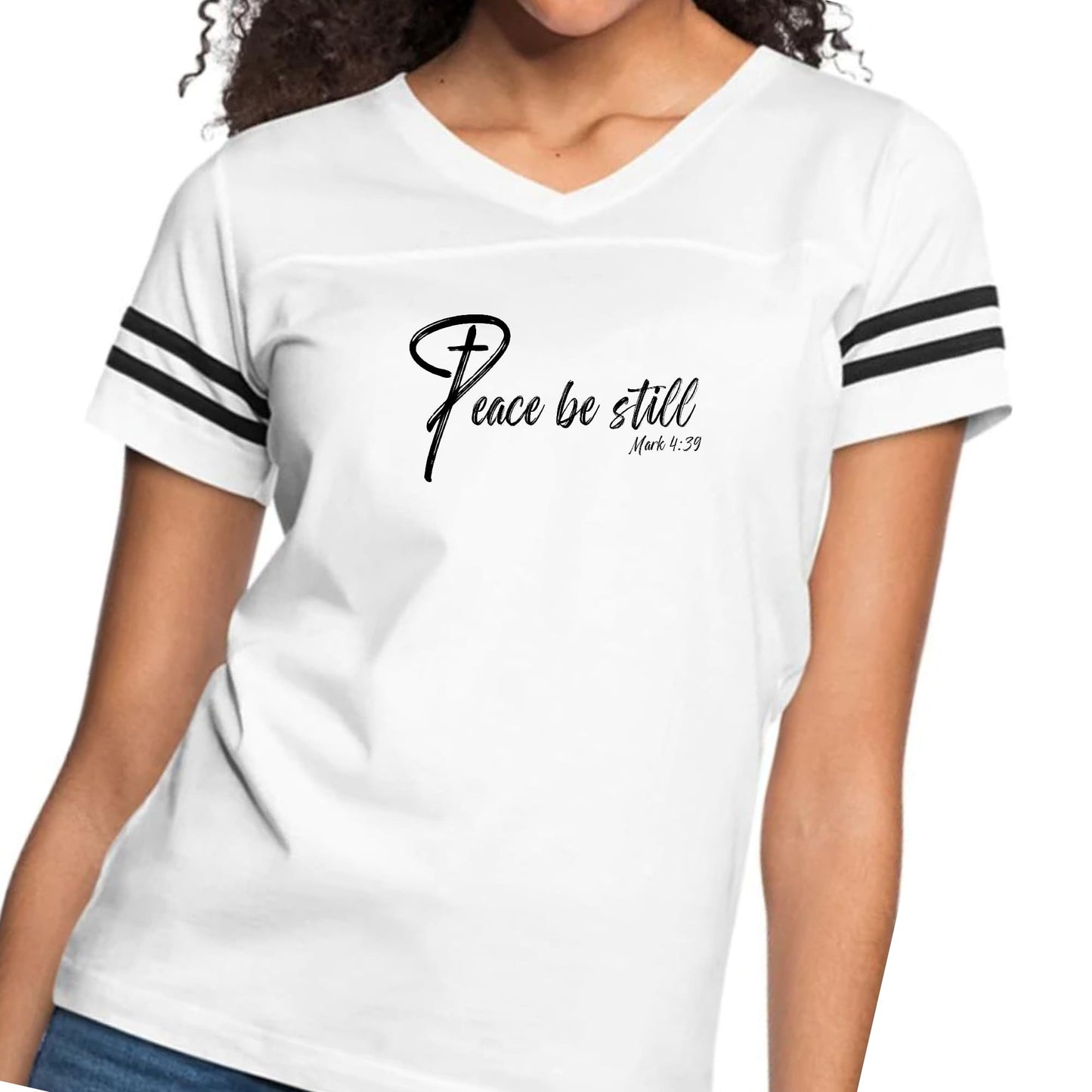 Womens Vintage Sport Graphic T-shirt - Peace be Still