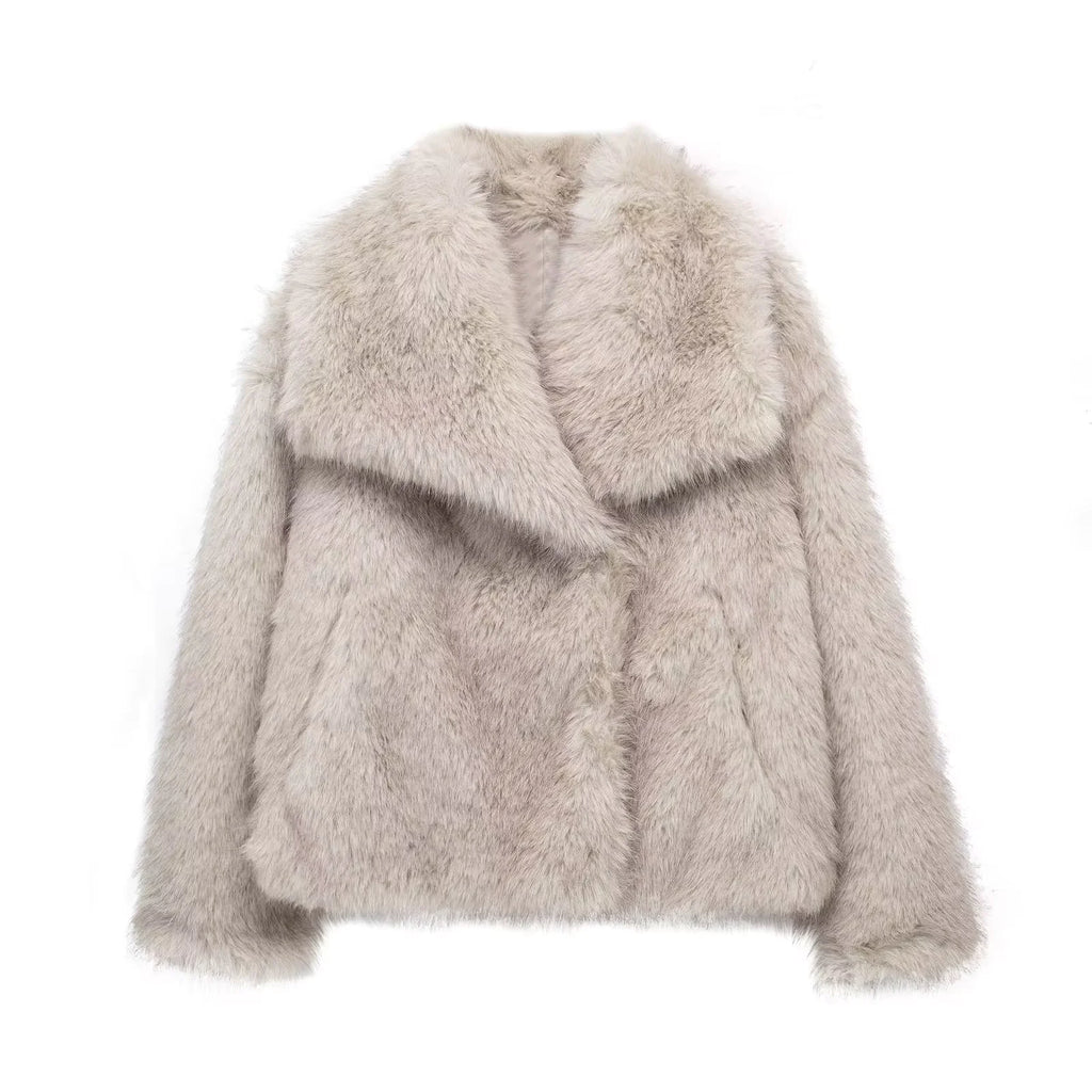 Women's Faux Fox Fur Coat - Image #0
